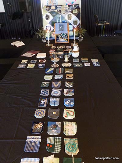 Image of a cross formed of pockets.