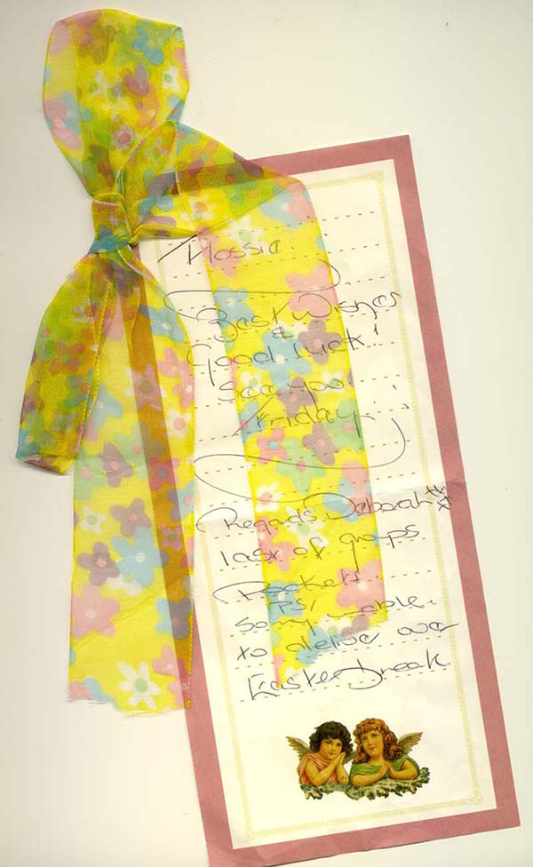 Dear Flossie, Best Wishes & Good Luck! See you Friday. Regards Deborah ...