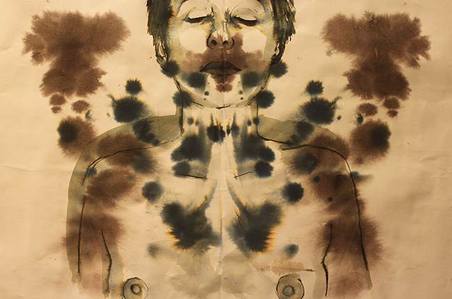 Artistic image of upper woman body